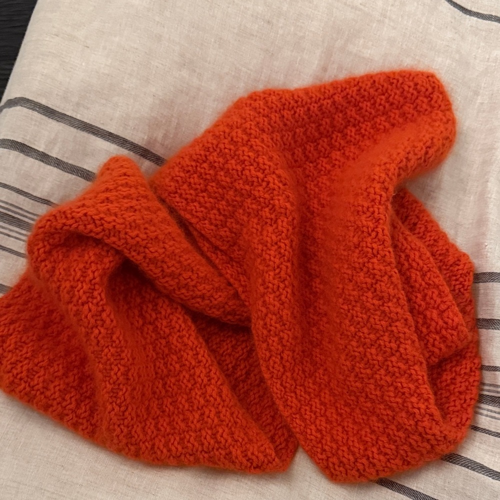 Zoe Couture cashmere infinity scarf in orange